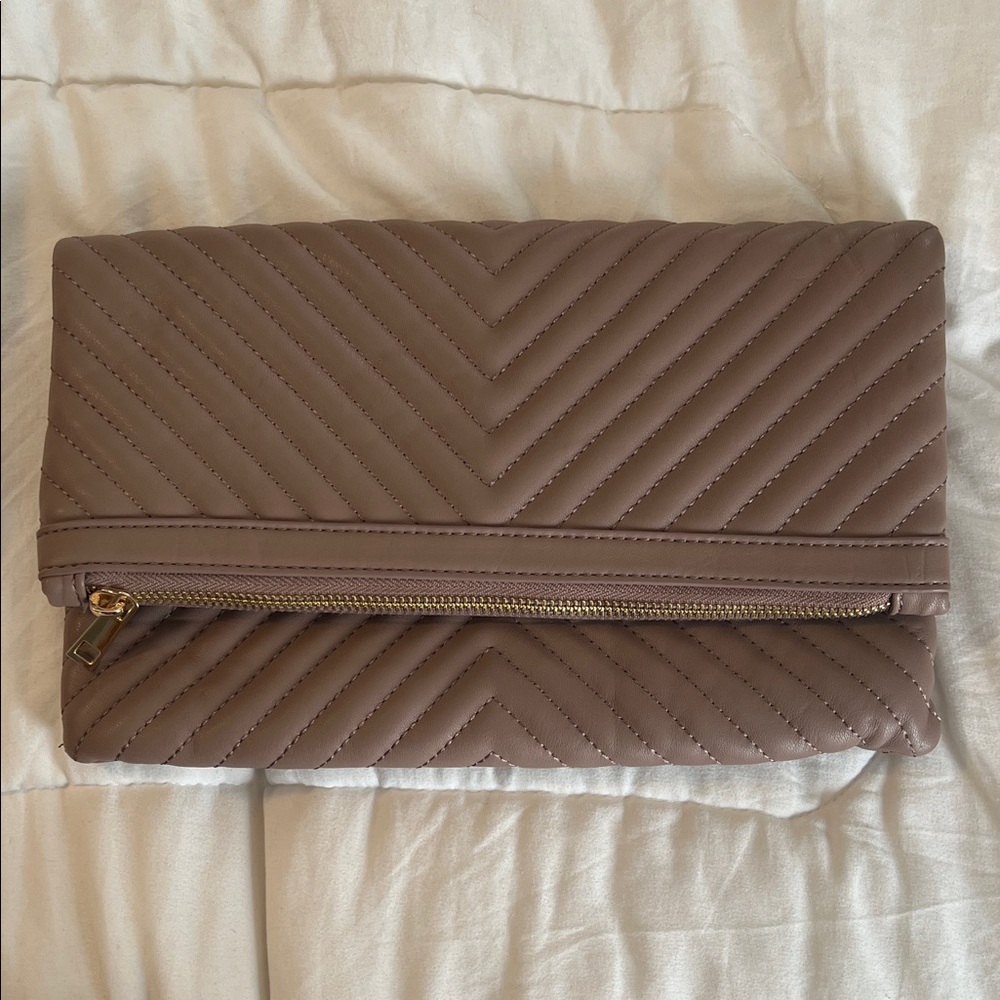 Elegant Brown Quilted Clutch